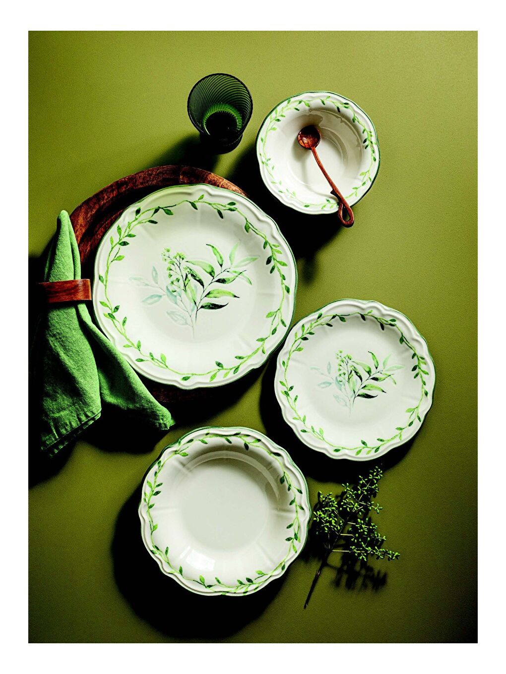 Karışık Porser Porselen Olivessa Fulya Yemek Takımı 6 Kişilik 24 Parça