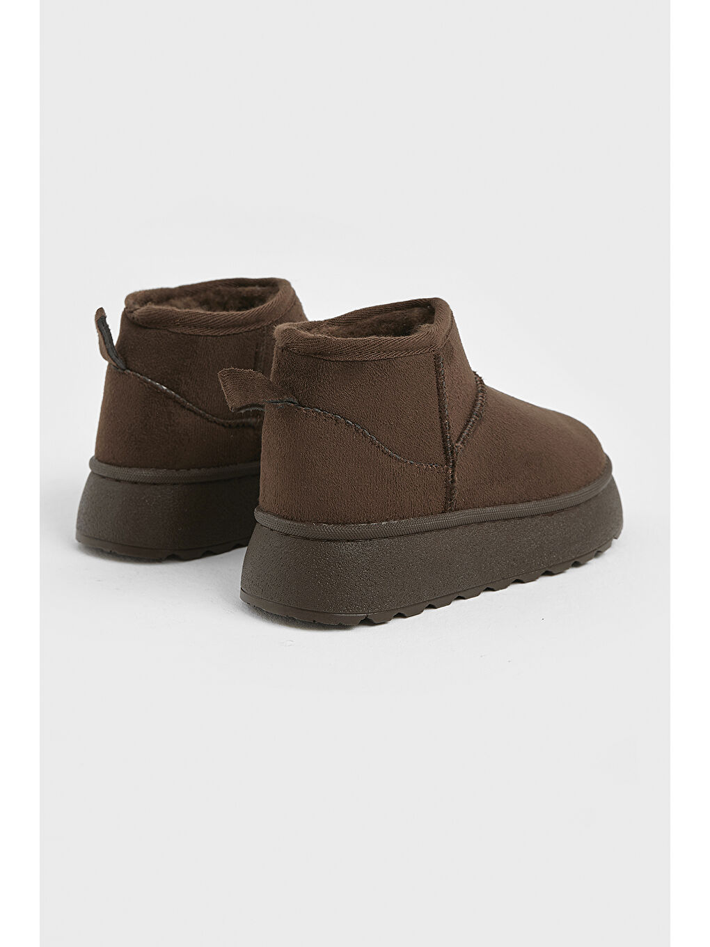 Kahverengi Çocuk Unisex Kahve Kalın Poli Taban İçi Kürklü Süet Görünümlü Günlük Bot-3