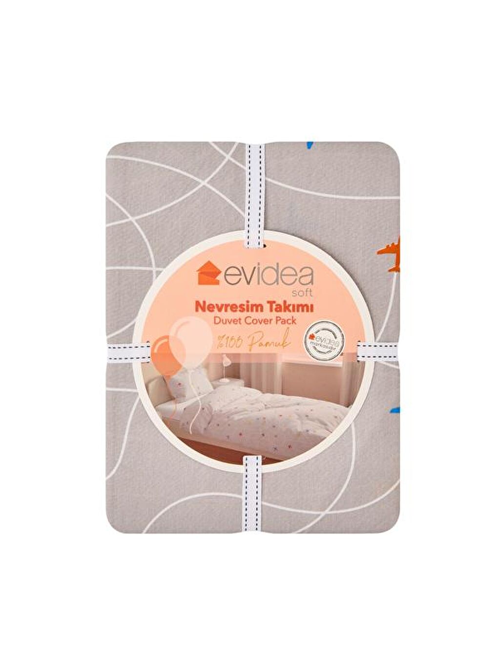 Çocuk Uçak Nevresim Takımı - Gri-2