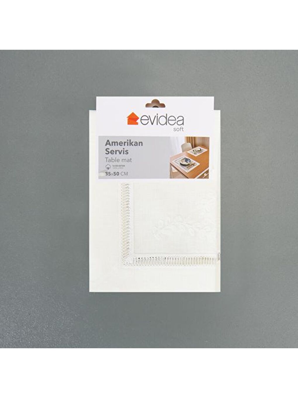 Soft Ajurlu 2'li Amerikan Servis - Beyaz - 35x50 cm-3