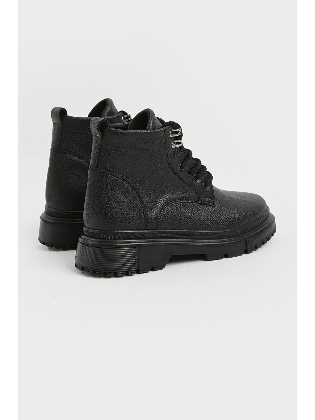 Erkek Siyah Kalın Poli Taban Bağcıklı Günlük Kışlık Bot-3