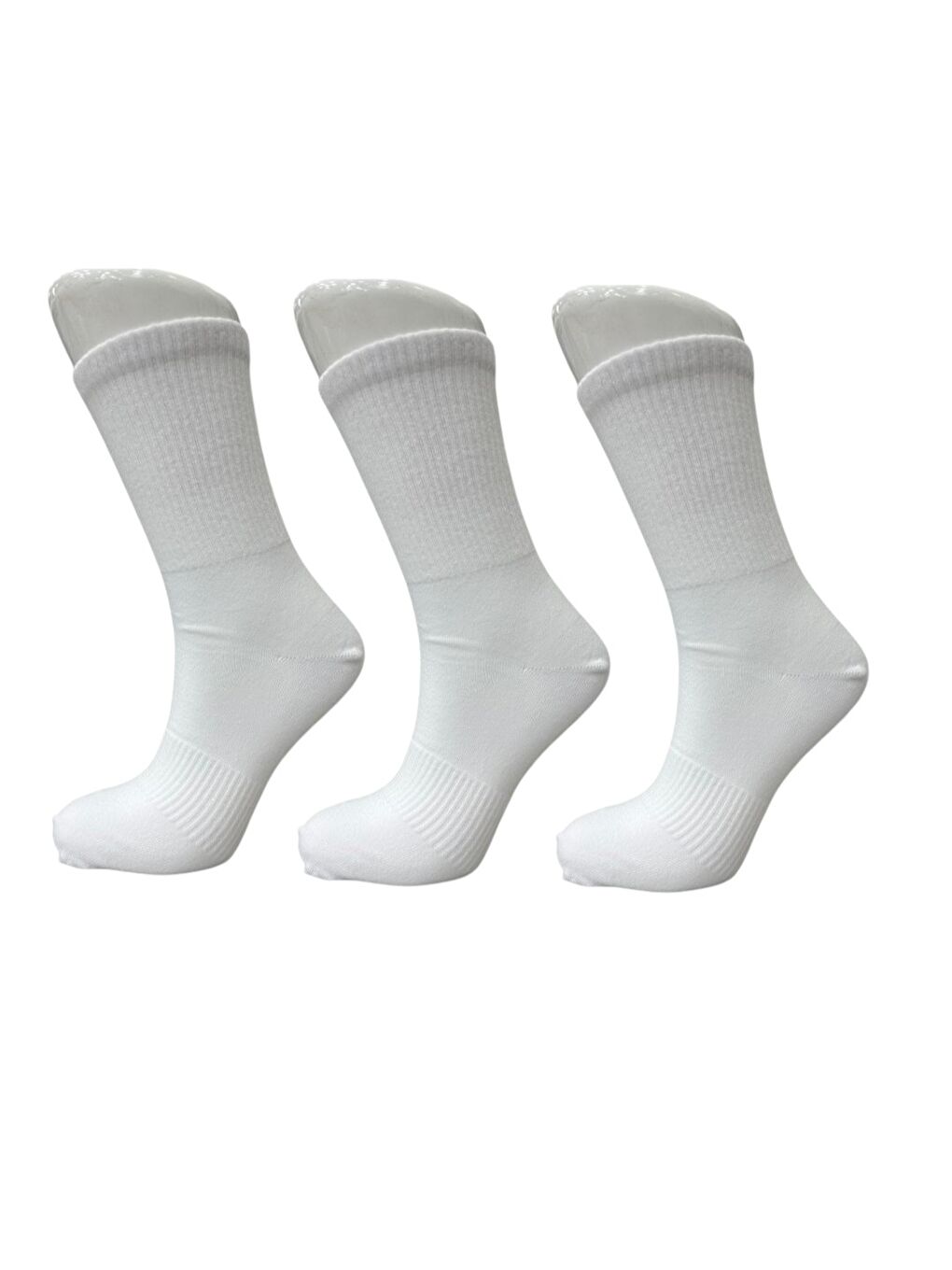Beyaz Erkek Spor Soket Çorap 3'lü