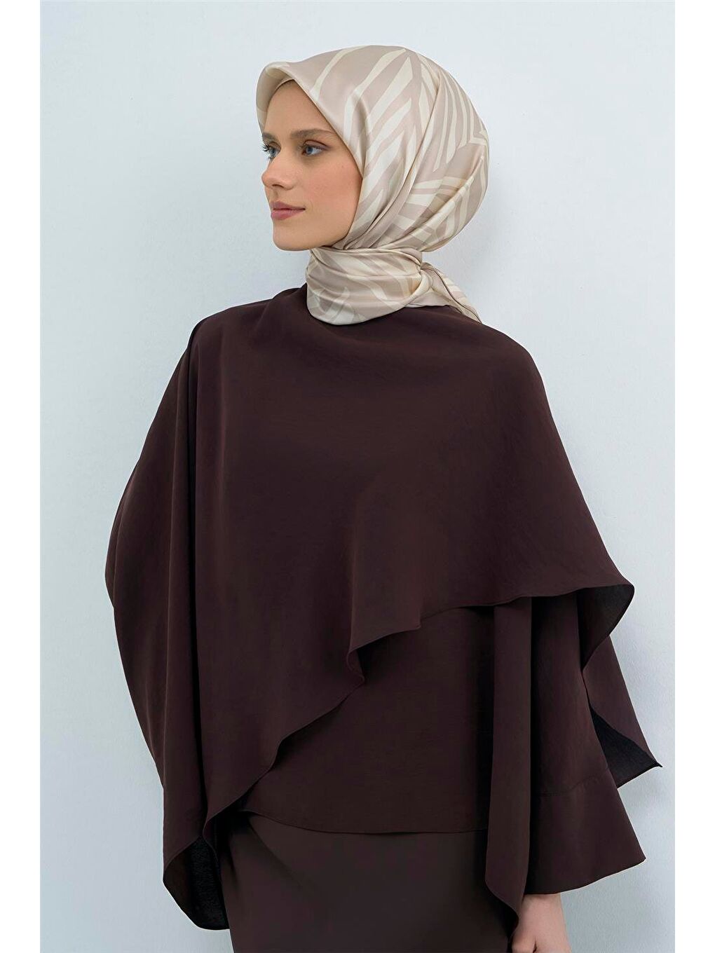 Bej Saf İpek Sura Eşarp 9550D 35-1