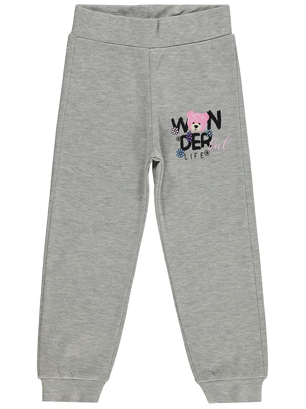 Girls Wonderful Life Baskılı 2-5 Yaş Eşofman Altı - Gri 5-6 Yaş