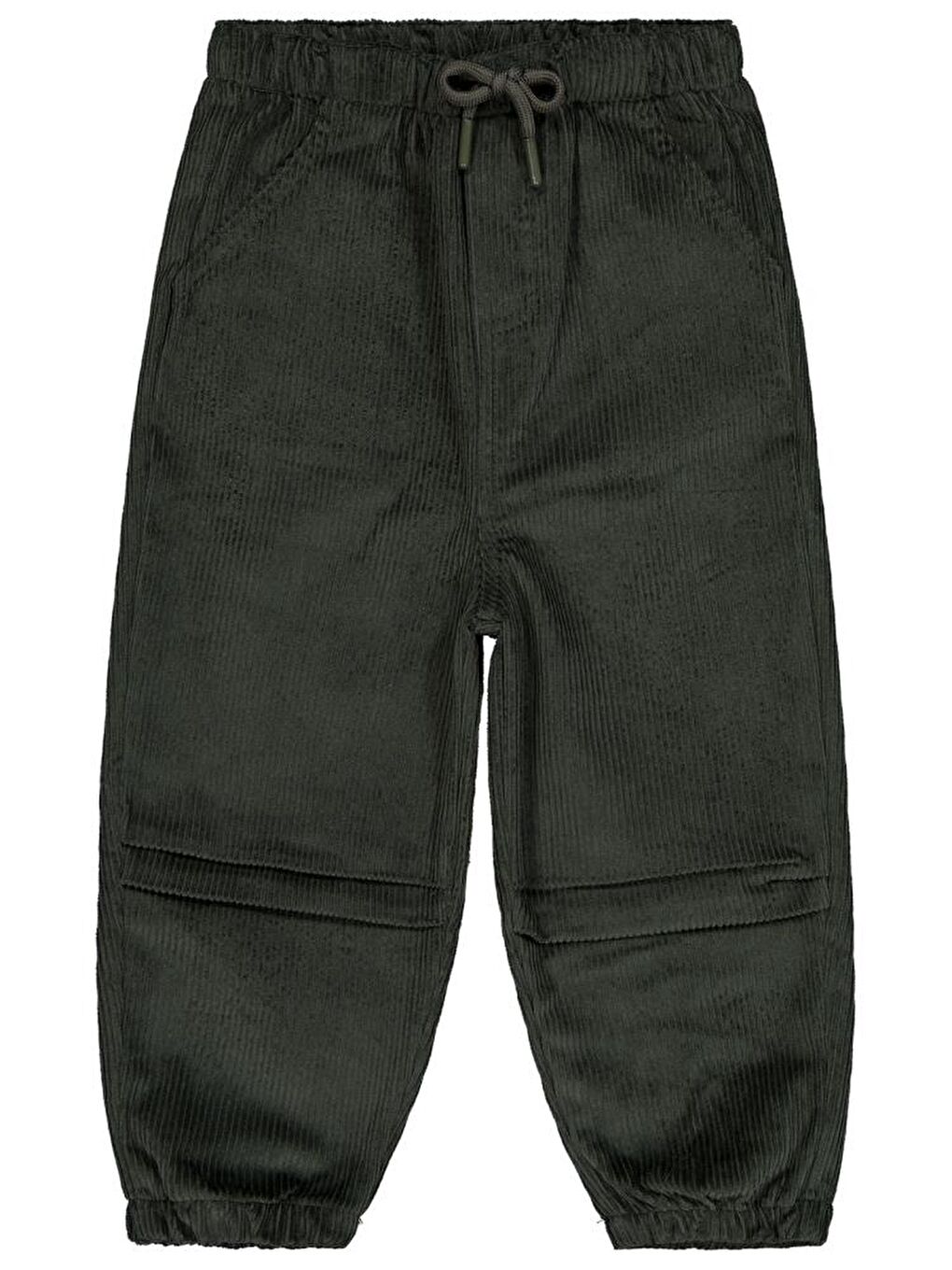 Haki Erkek Çocuk Bağcıklı Jogger Kadife 2-5 Yaş Pantolon