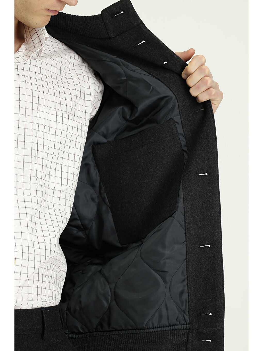 Antrasit Slim Fit Dar Kesim Mevsimlik Spor Bomber Mont Mont-7