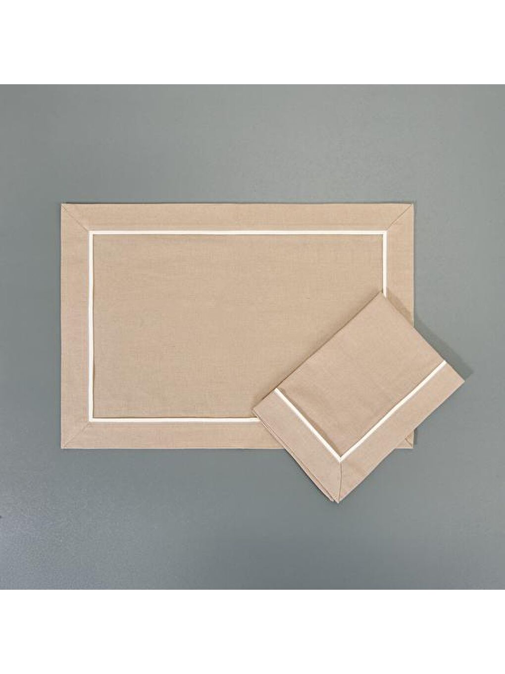 Soft Biyeli 2'li Amerikan Servis - Bej - 35x50 cm-2