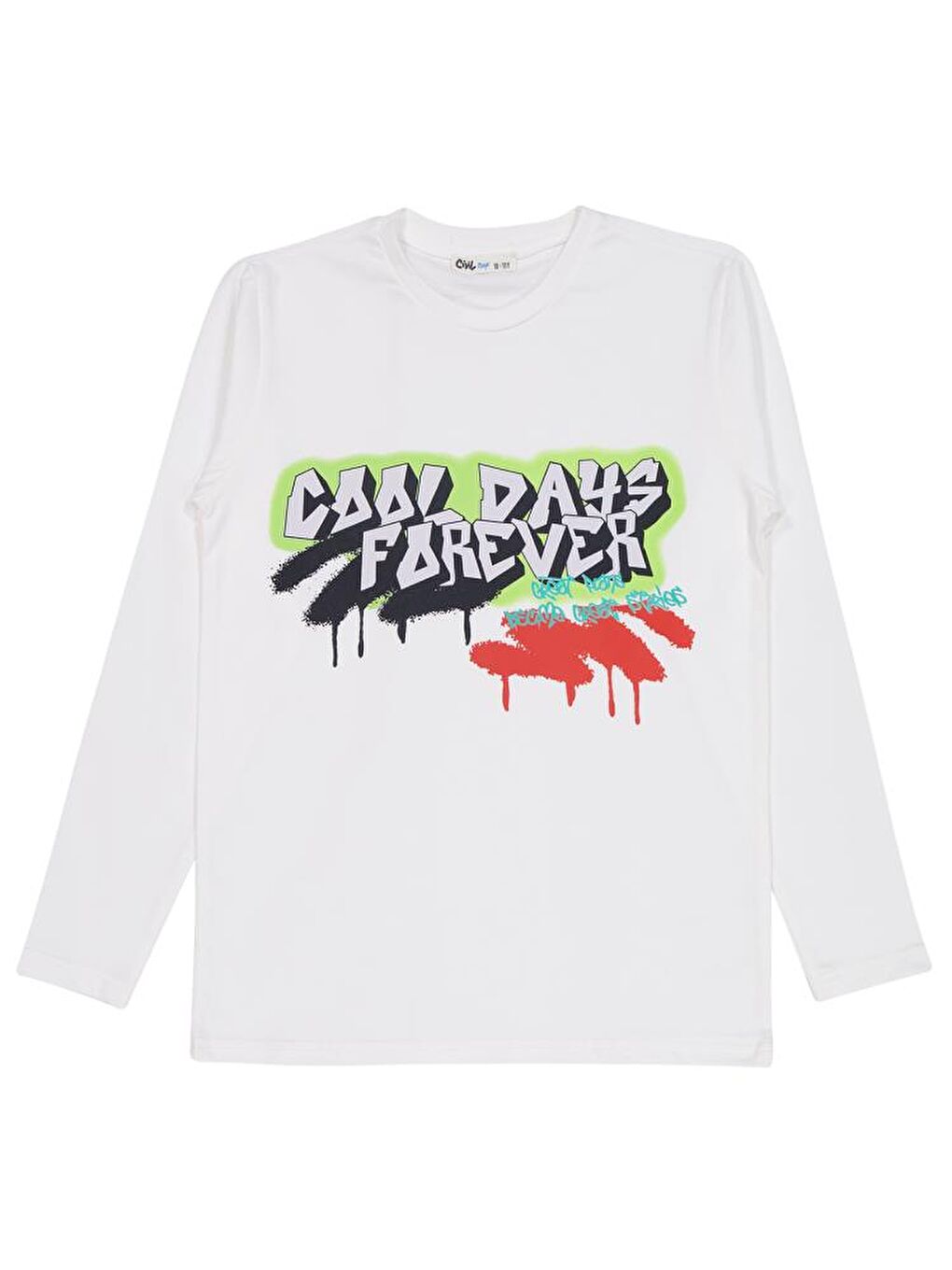 Ekru Erkek Çocuk Cool Days Forever Baskılı 10-13 Yaş Sweatshirt