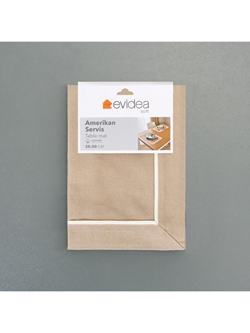 Soft Biyeli 2'li Amerikan Servis - Bej - 35x50 cm-3