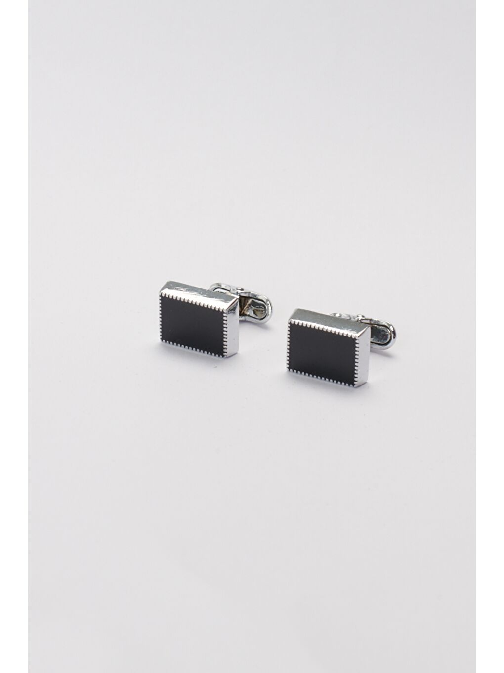 Erkek Siyah Düz Siyah Klasik Kol Düğmesi-1