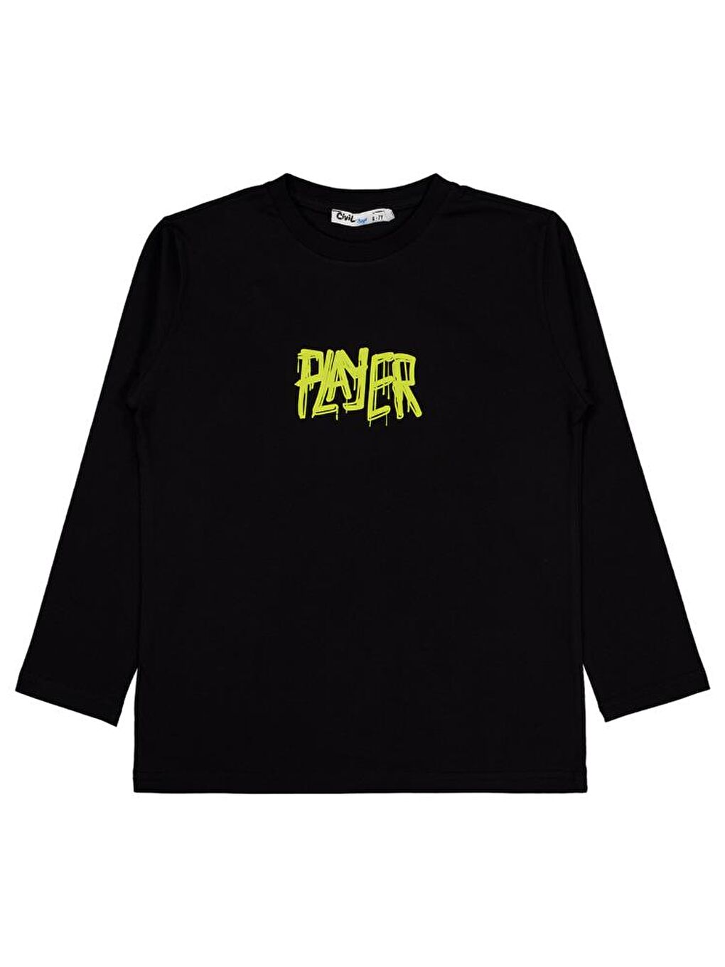 Siyah Erkek Çocuk Player Baskılı 6-9 Yaş Sweatshirt