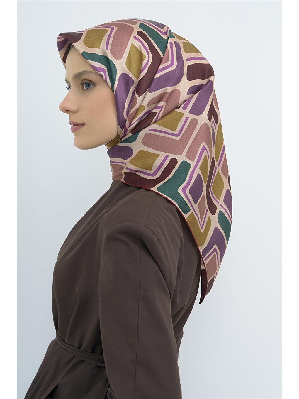 Karışık Saf İpek Twill Eşarp 9504D 83-1