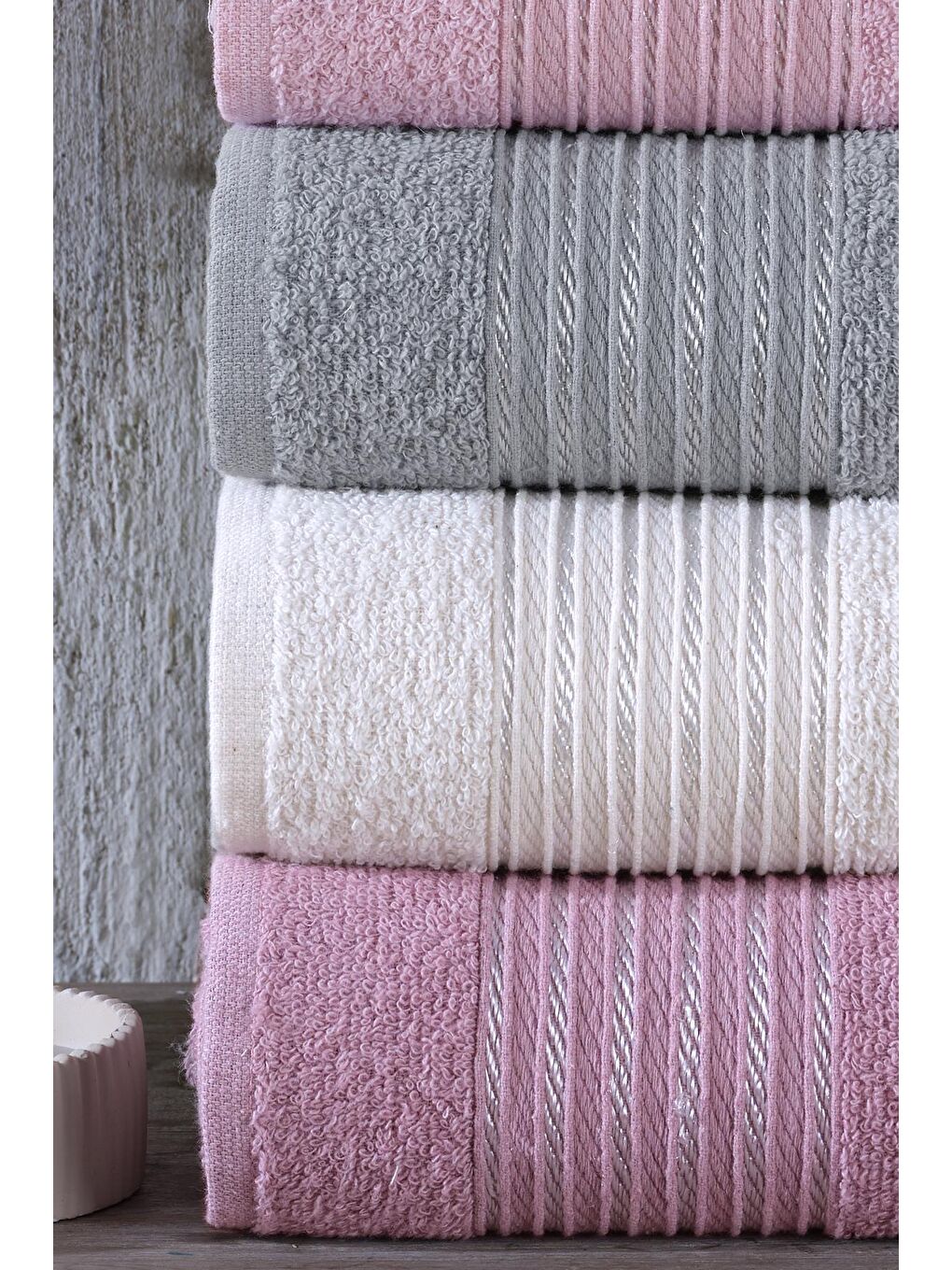 Zeynep Tekstil Pembe Range | 5'li 50x90 cm El&Yüz Havlu Seti - 2