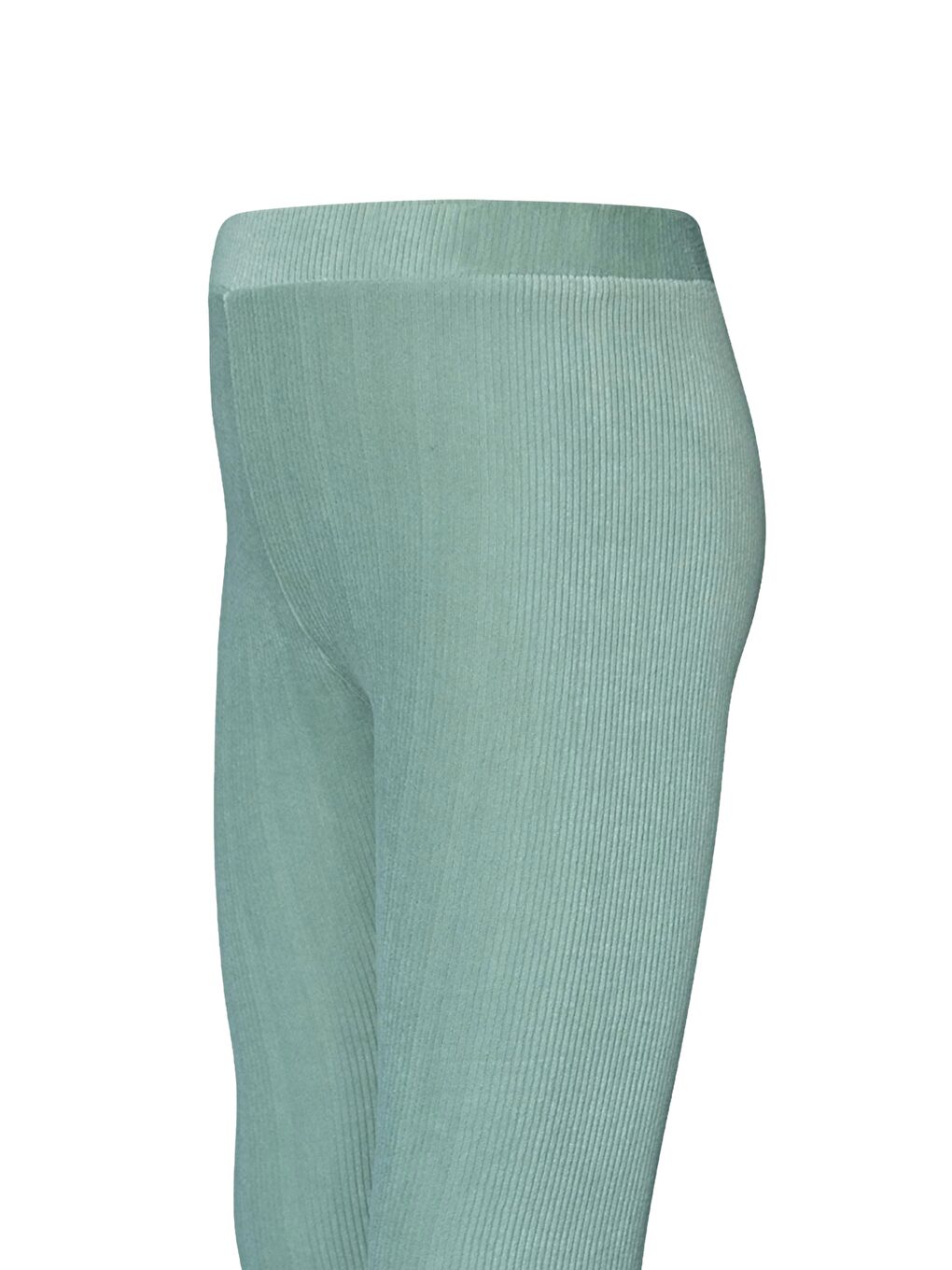 Çağla Yeşil Kız Çocuk Fitilli Kadife Tayt-3