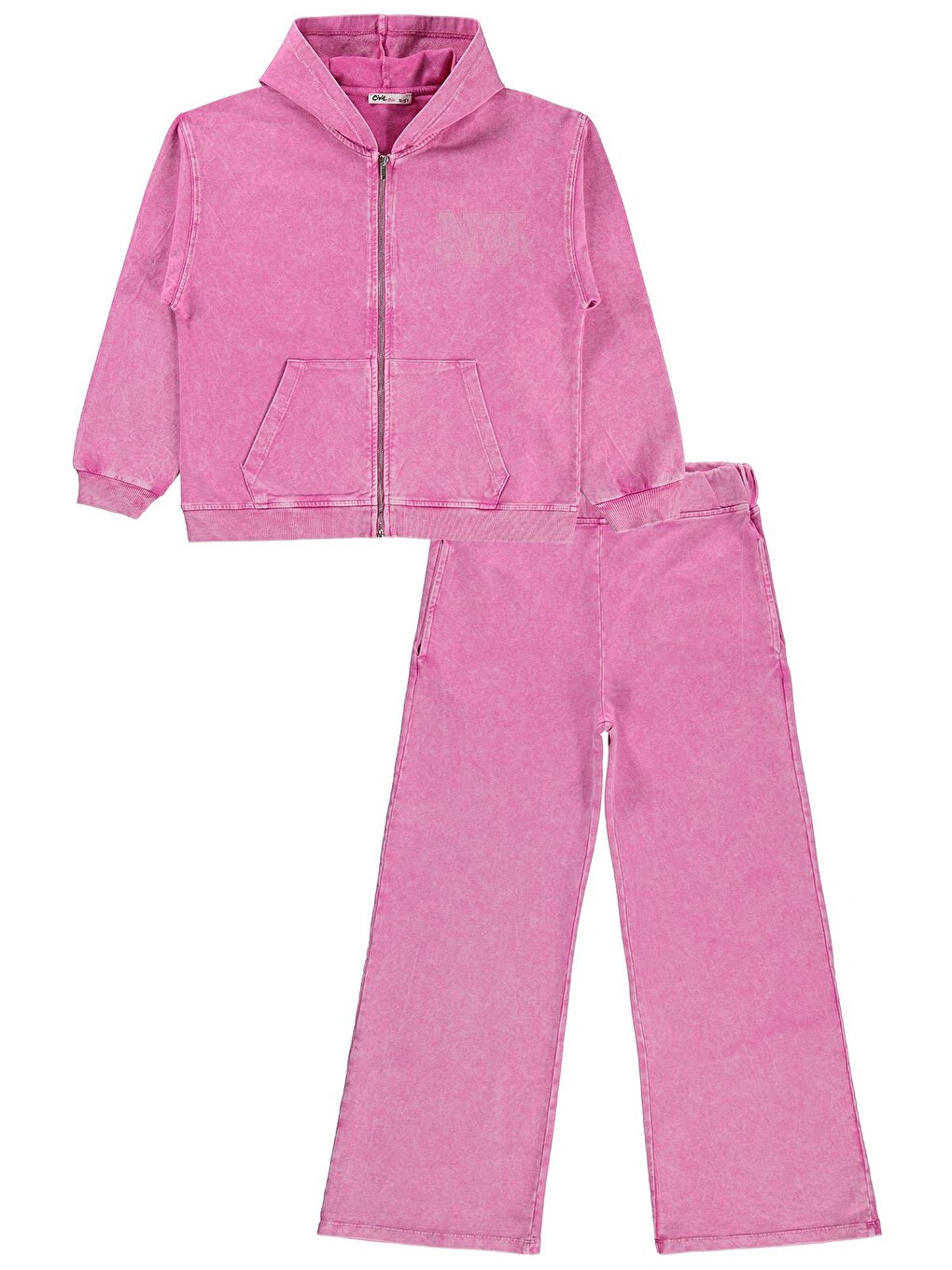 Pembe Girls Ny Baskılı 10-13 Yaş Eşofman Takımı - Pudra-4