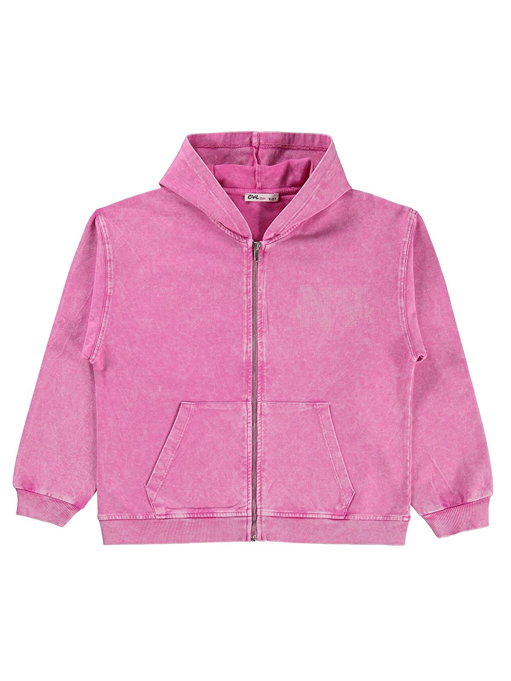 Pembe Girls Ny Baskılı 10-13 Yaş Eşofman Takımı - Pudra-5