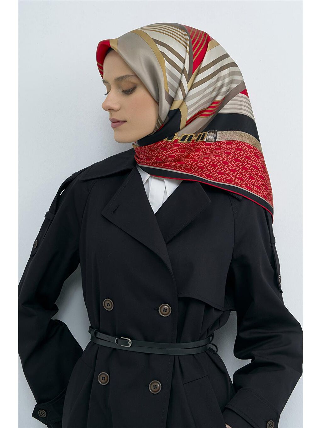 Karışık Saf İpek Twill Eşarp 9521D 05