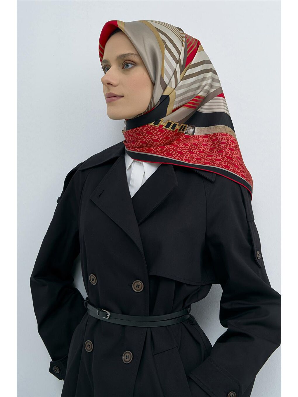 Karışık Saf İpek Twill Eşarp 9521D 05-1