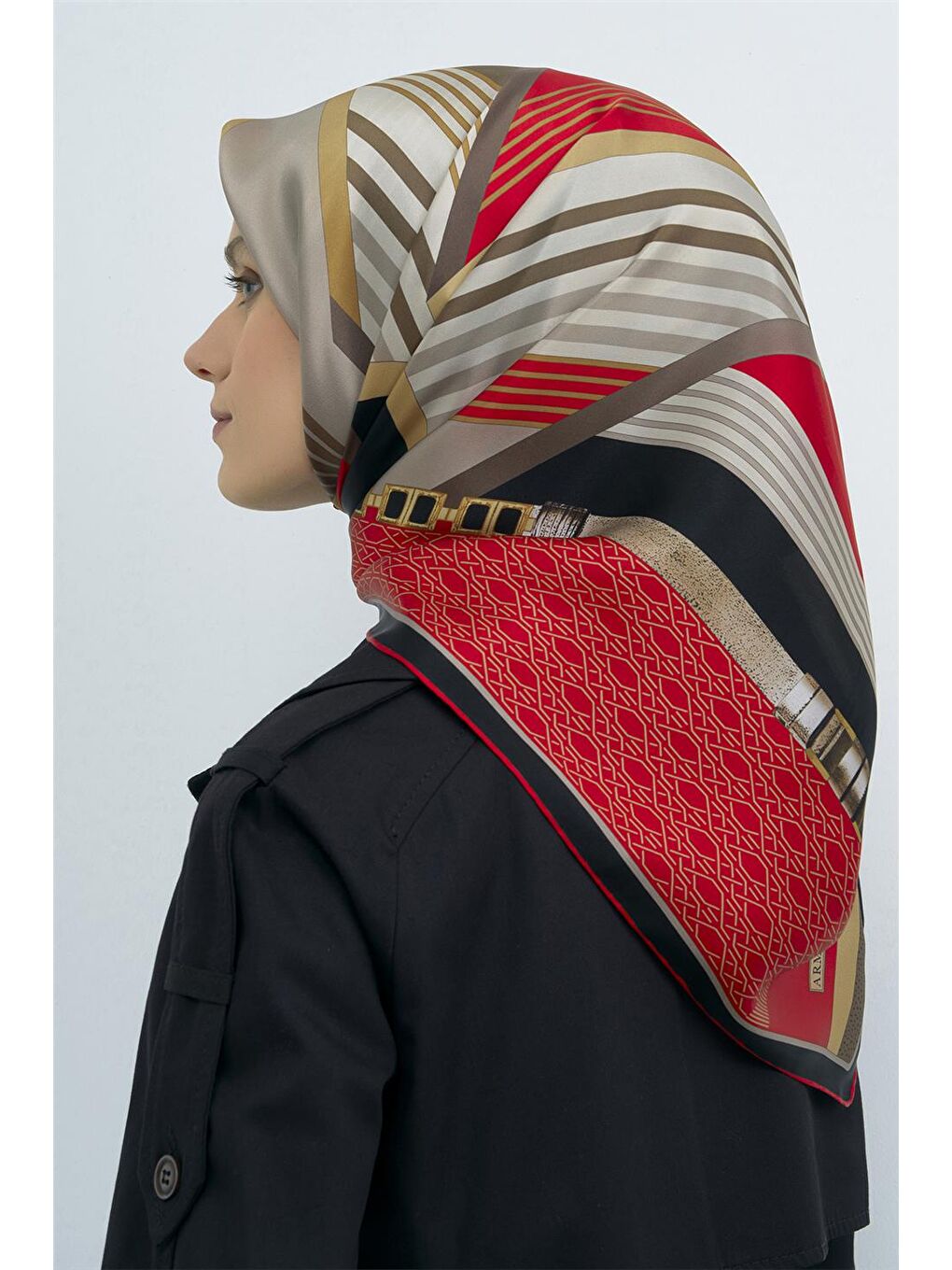 Karışık Saf İpek Twill Eşarp 9521D 05-3