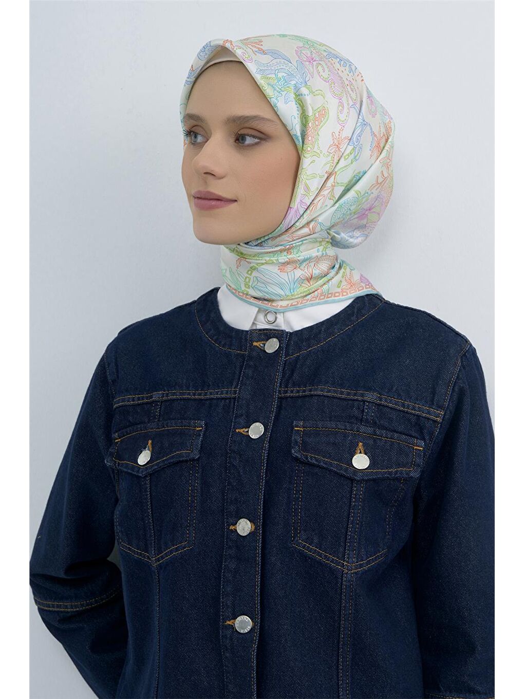 Karışık Saf İpek Sura Eşarp 9545D 84