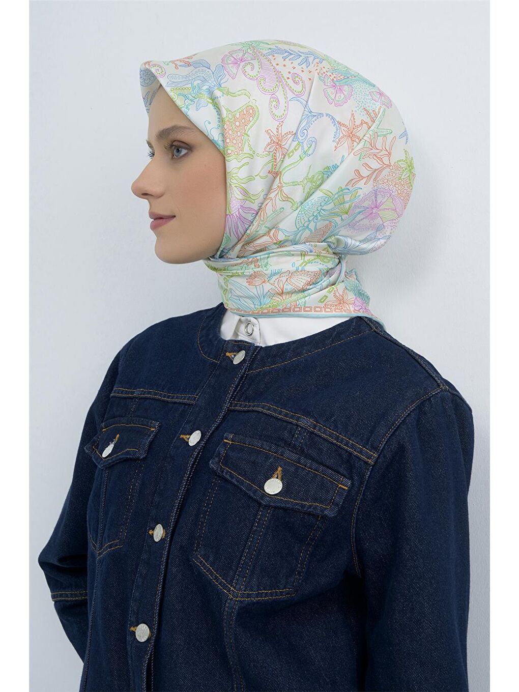 Karışık Saf İpek Sura Eşarp 9545D 84-2