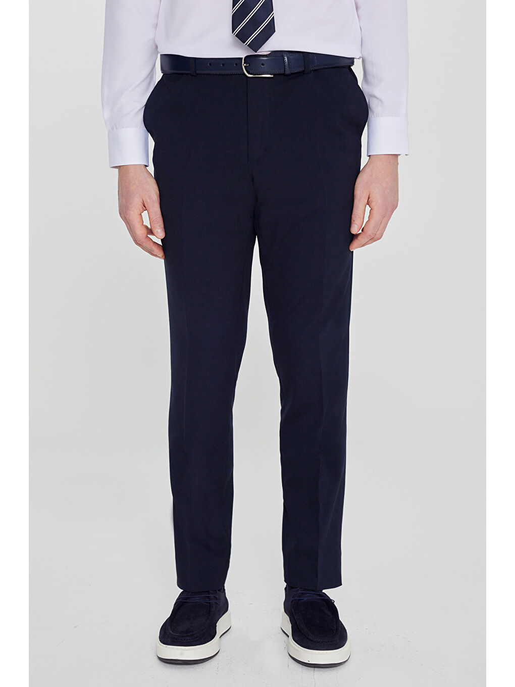 Erkek Lacivert Pamuklu Slim Fit Dar Kesim 5 Cepli Esnek Casual Pantolon-1