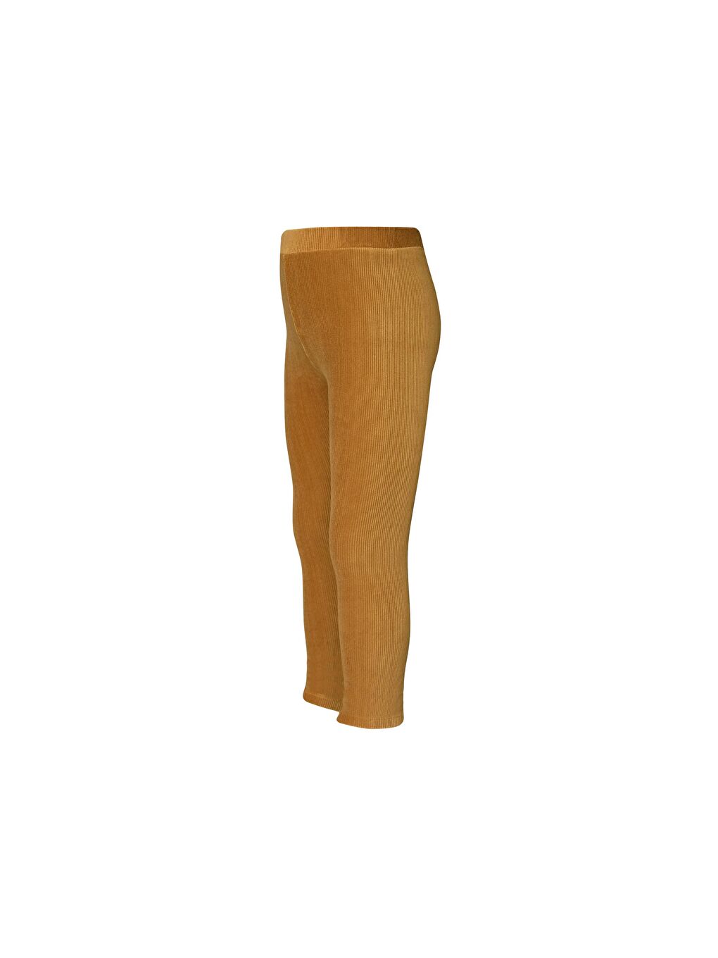 Sarı Hardal Kız Çocuk Fitilli Kadife Tayt-1