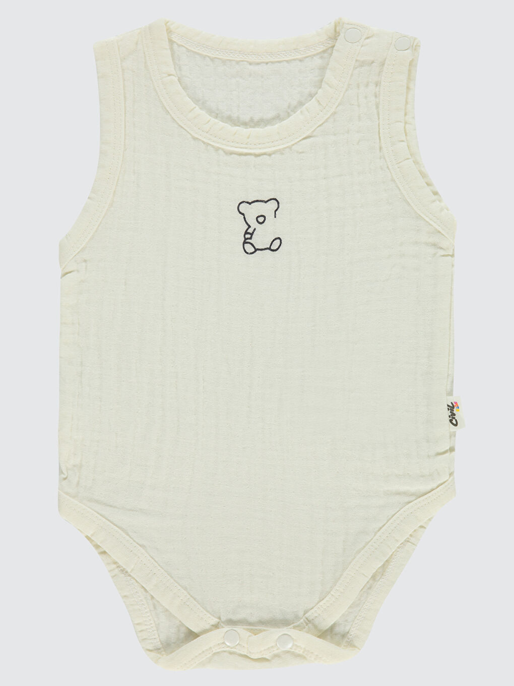 Baby Bebek Çıtçıtlı Badi 1-18 Ay Ekru