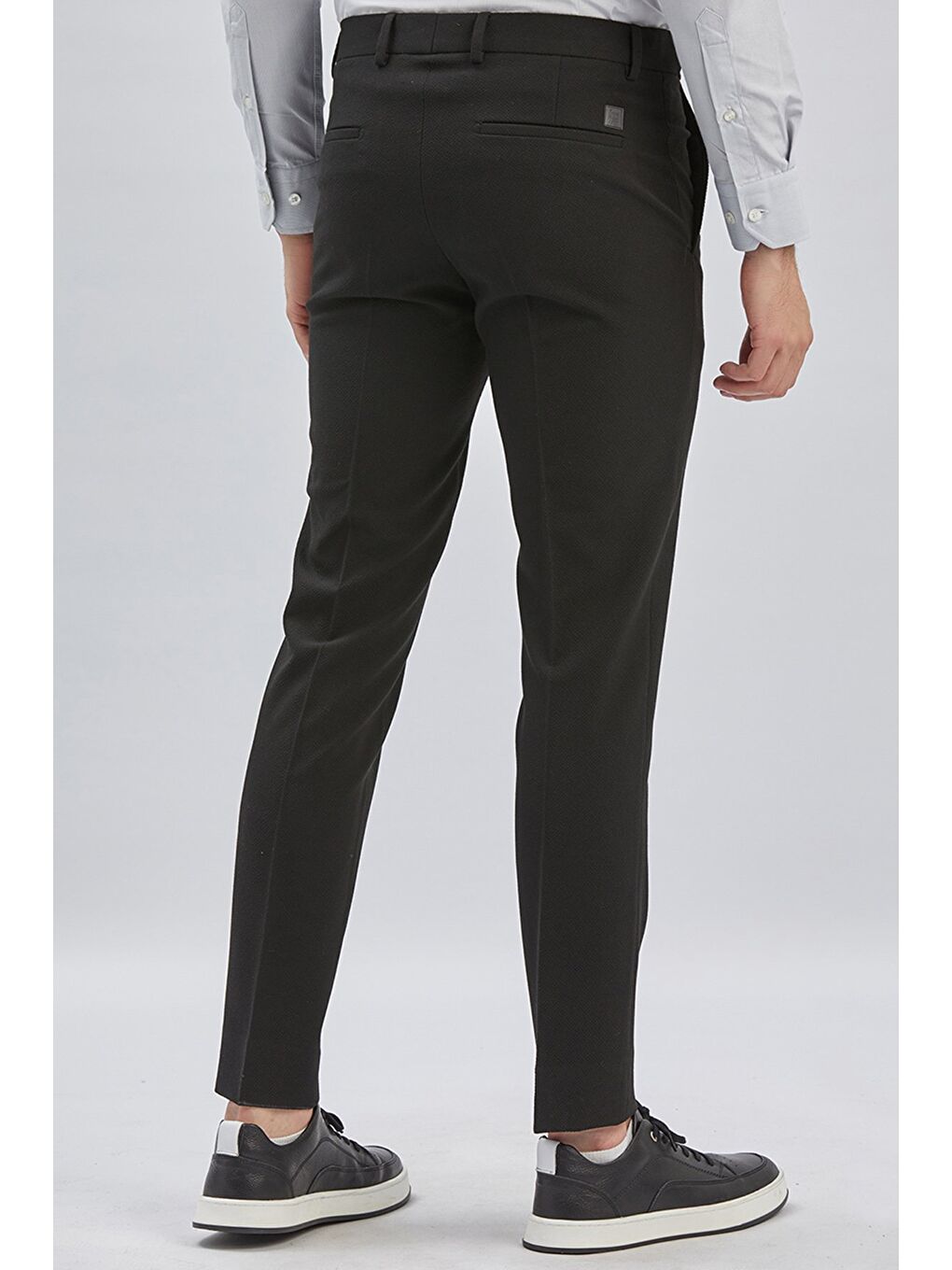 Siyah Esnek Lastikli Yandan Cepli Casual Slim Fit Ayarlanabilir Kemer Pantolon 1003240162-5