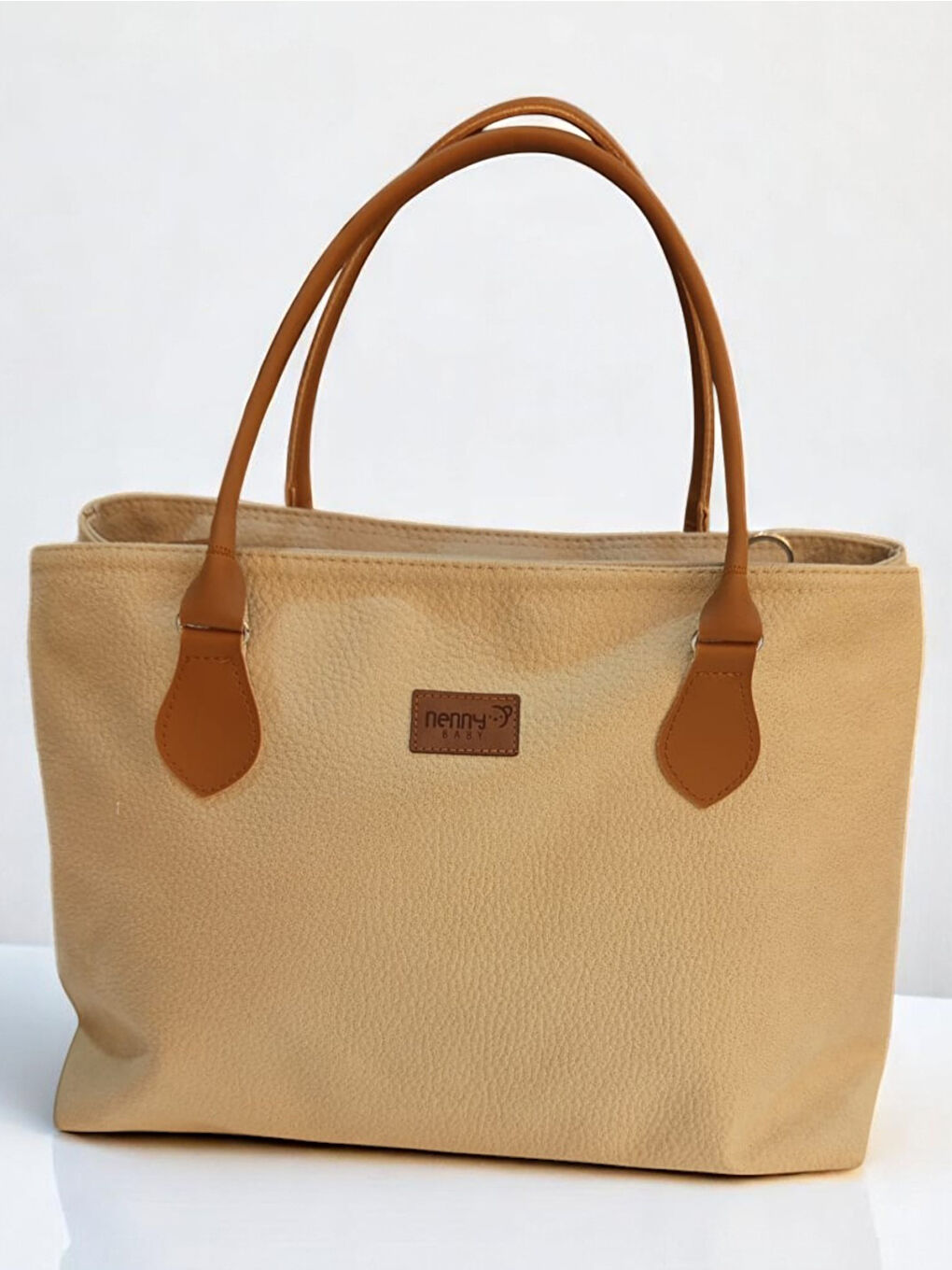 Deri Anne Bebek Omuz Çantası Taba