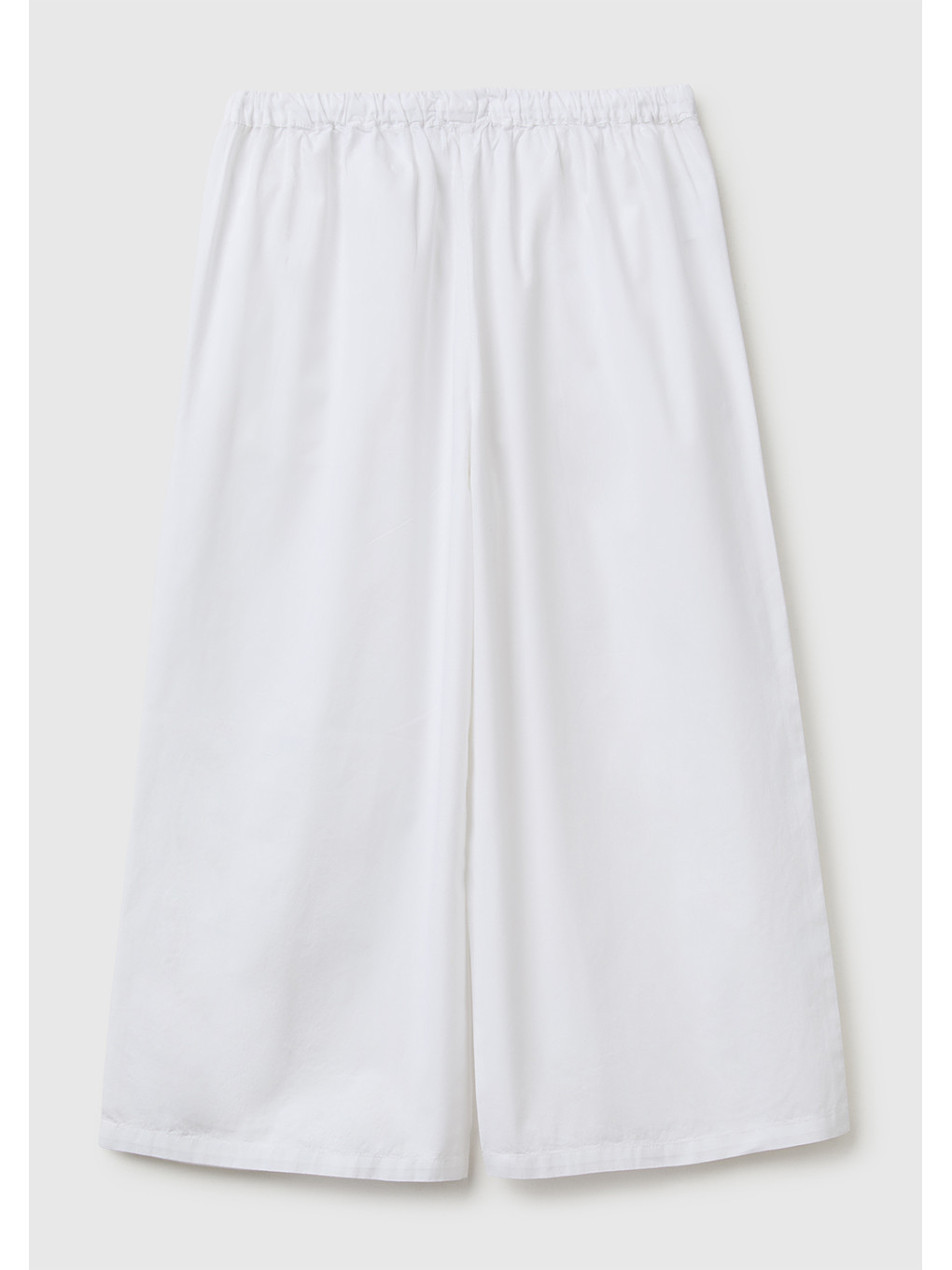 Kız Çocuk Beyaz Paçası İşleme Detaylı Beli İpli Geniş Paça Pantolon-1