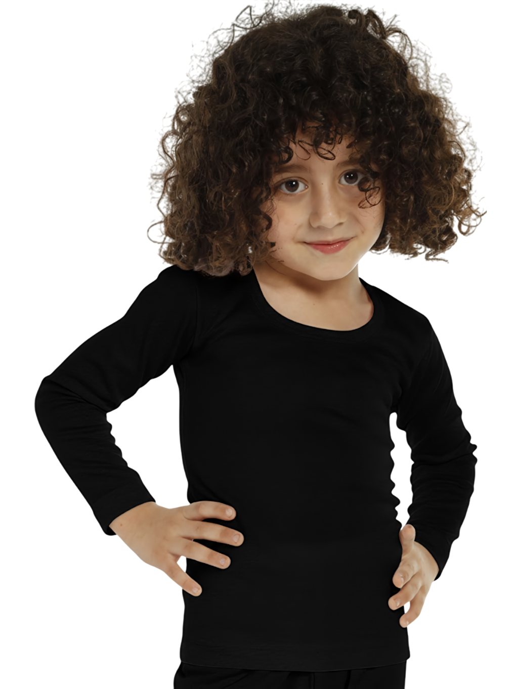 Siyah Erkek Çocuk Uzun Kol Termal Üst Içlik 6390