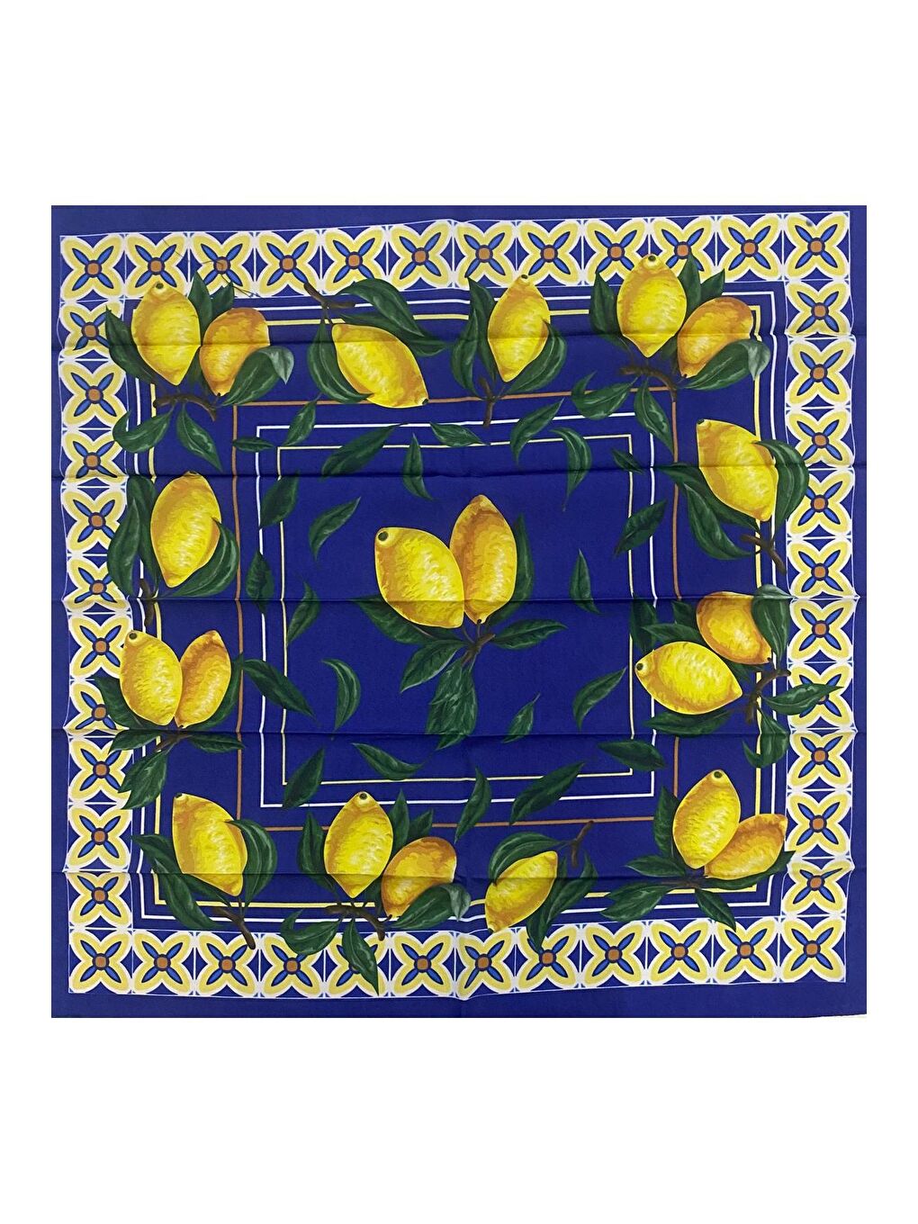 Sarı Vintage Pamuk Bandana Fular
