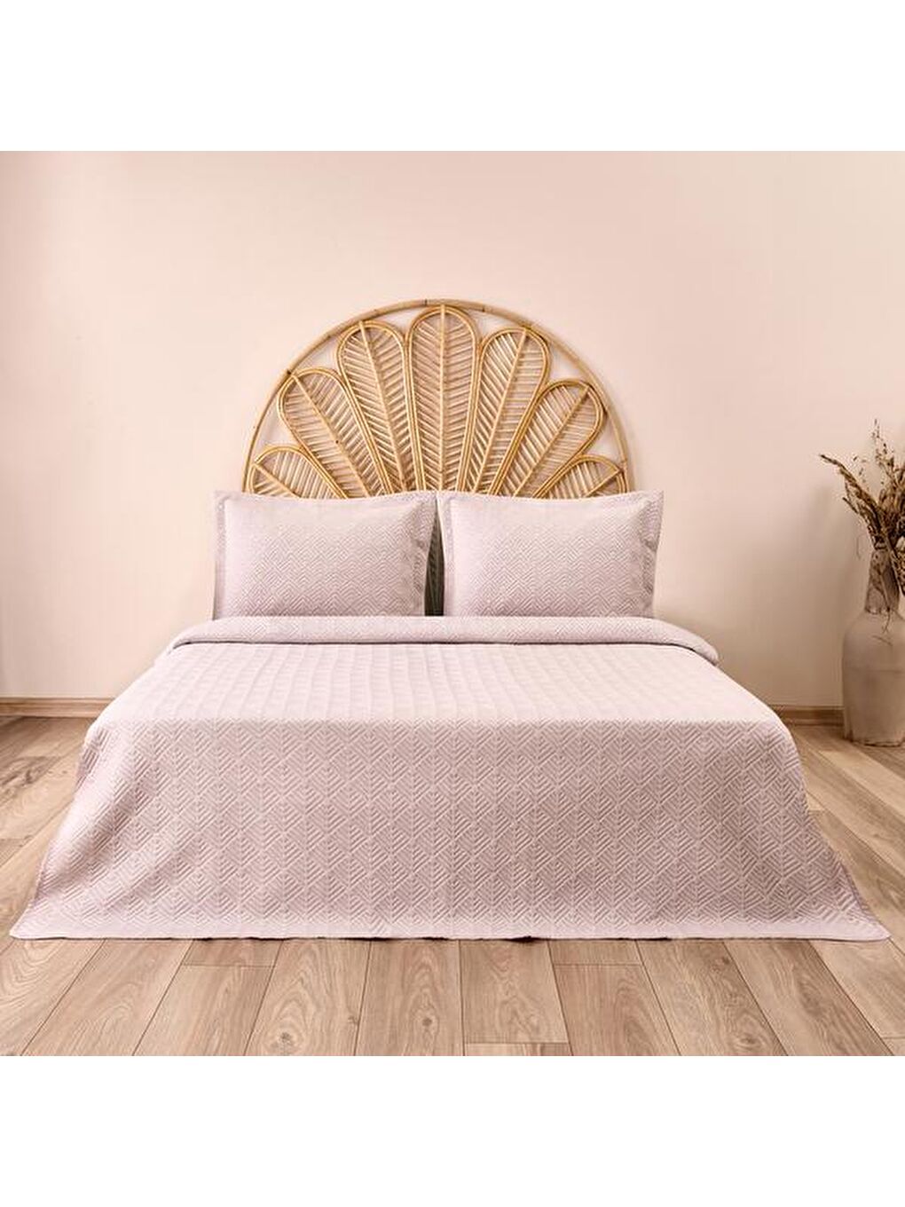Pembe Soft Rante Çift Kişilik Yatak Örtüsü - Gülkurusu - 240x260 cm