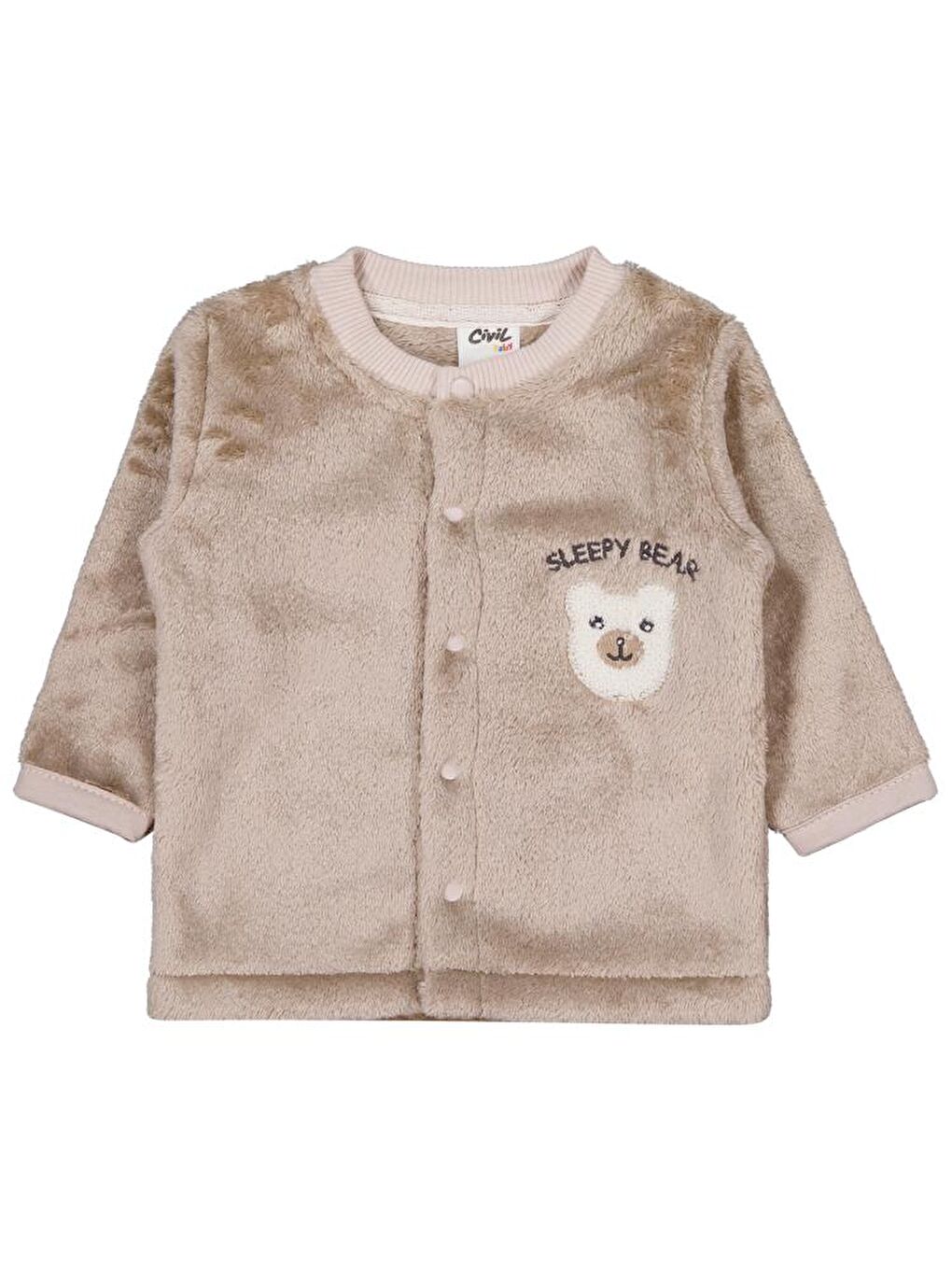 Baby Ayıcık Nakışlı 1-9 Ay Pijama Takımı - Kahverengi 3-6 Ay-1