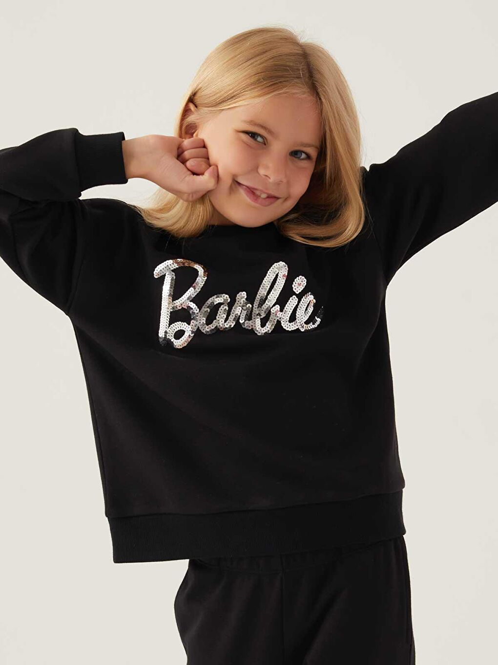 Civil Siyah Barbie Kız Çocuk Sweatshirt 3-7 Yaş Siyah - 1