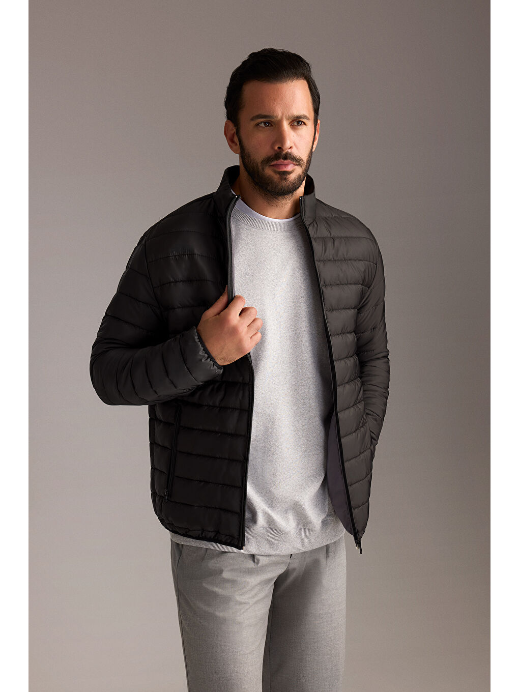 Siyah Kapitone Spor Mont-8