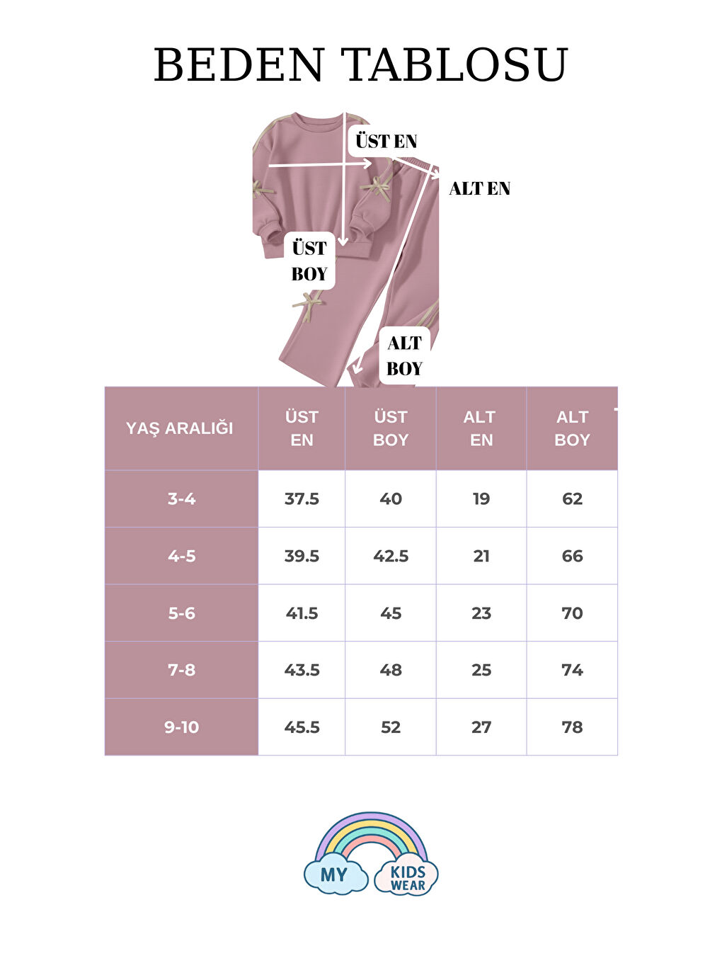 Pembe Kız Çocuk Çift Şerit Kurdele Üç İplik Eşofman Takımı 3-10 Yaş 12341-2