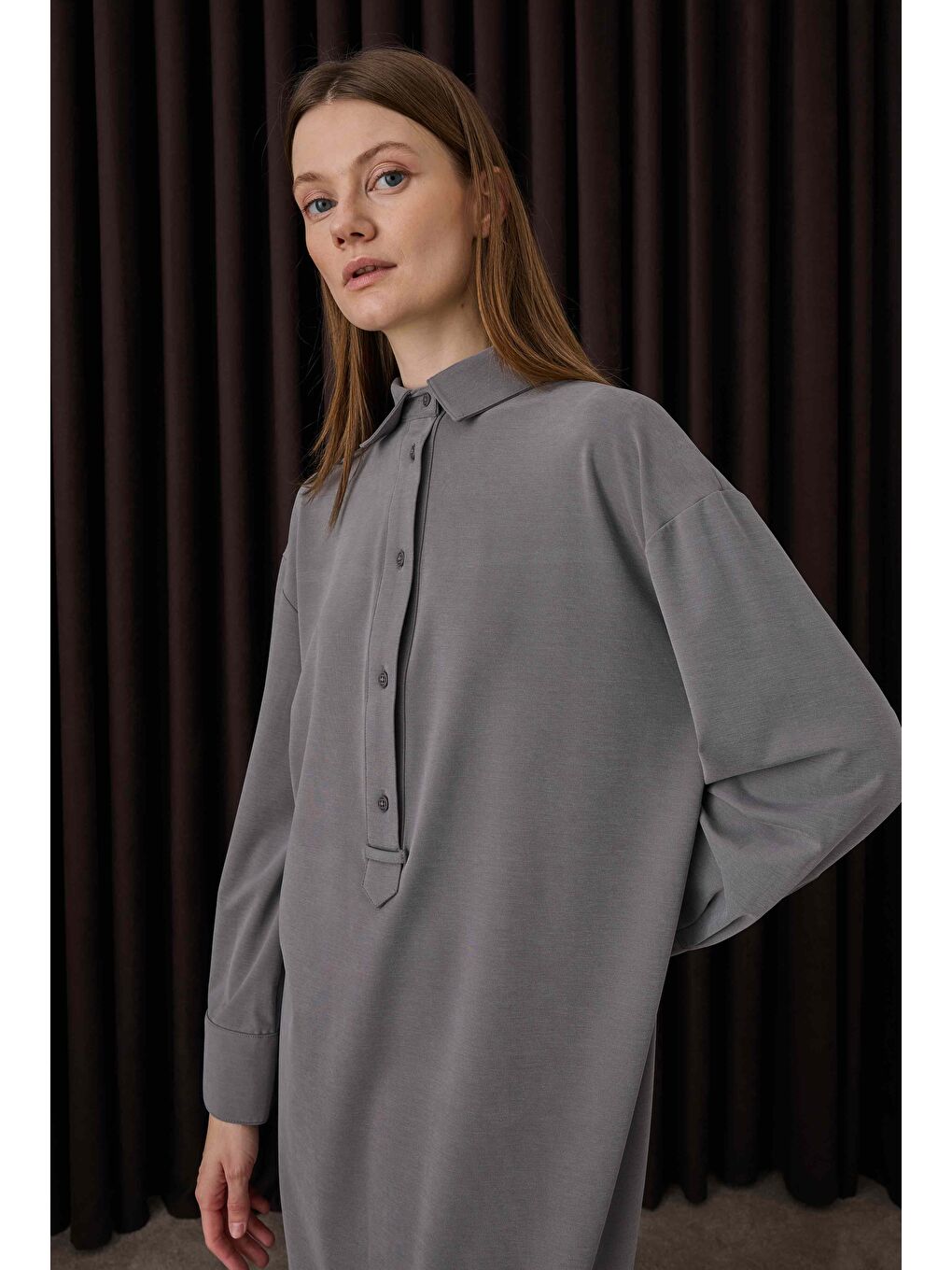 Modal Efektli Takım Küllü Gri-1