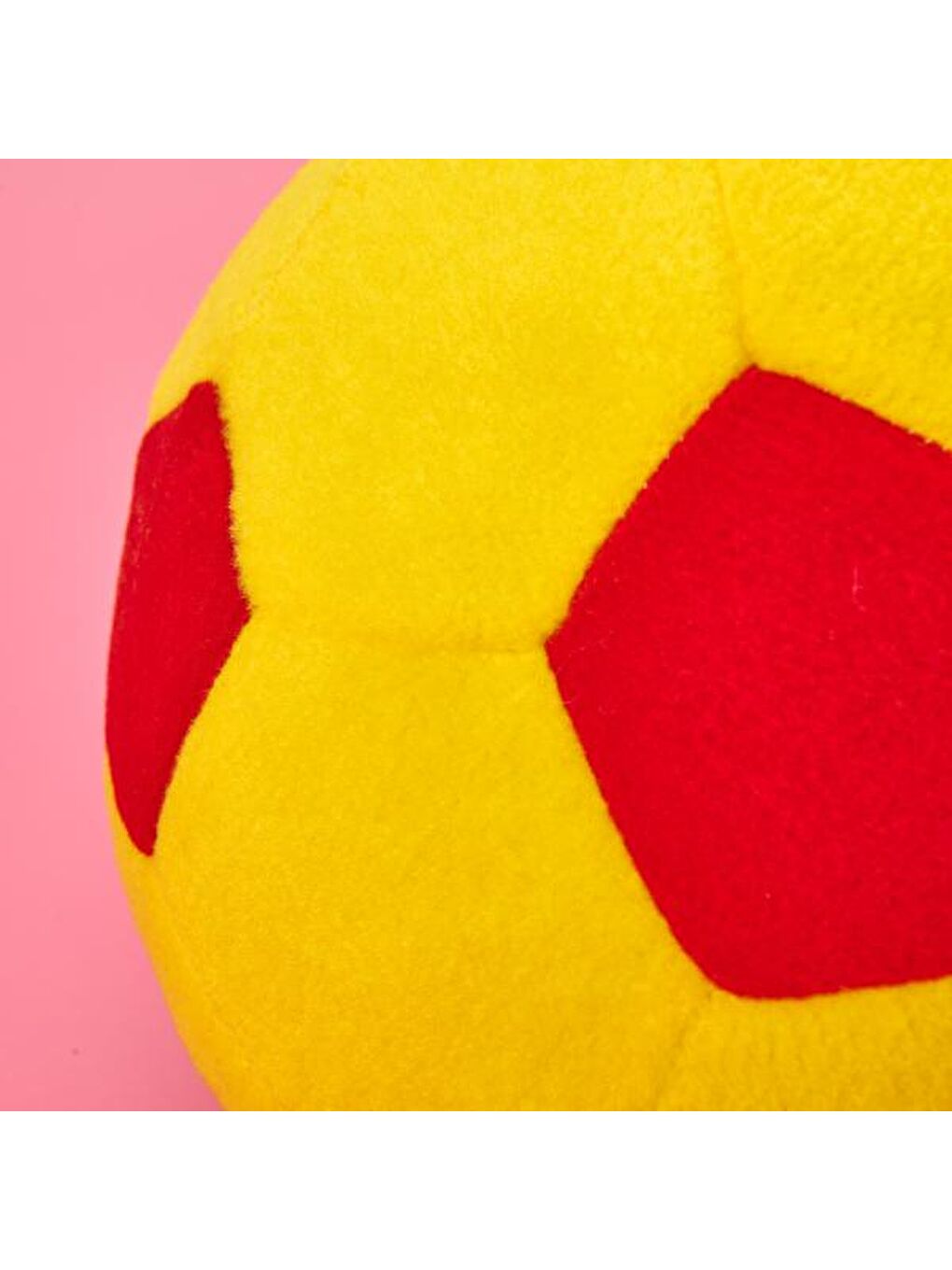 Evidea Sari Soft Futbol Topu Figürlü Yastık - Sarı / Kırmızı - 30x30 cm - 1