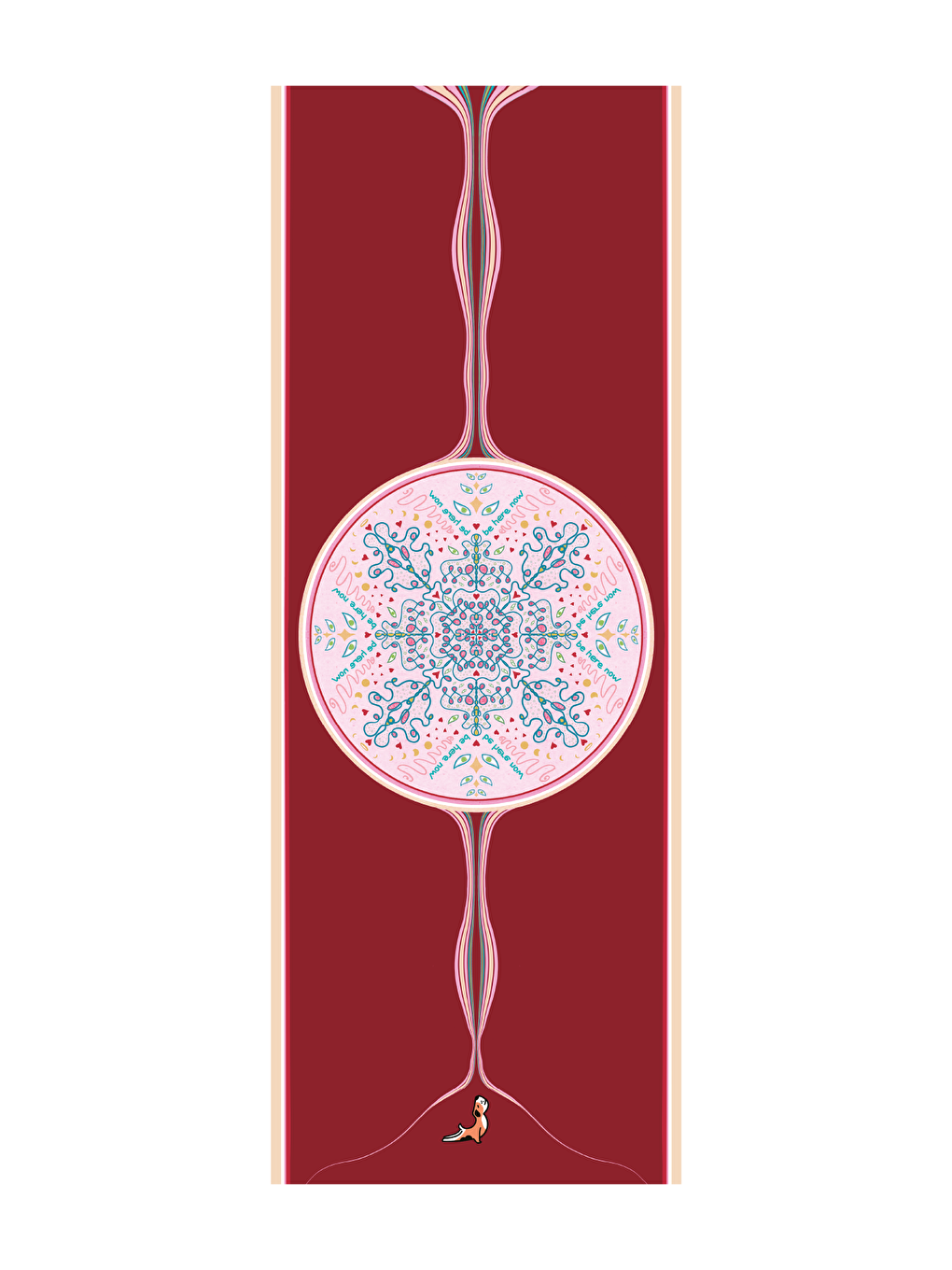 Bordo Mandala Serisi Be Here Now 4.1 mm Doğal Kauçuk Kaydırmaz Yoga Matı