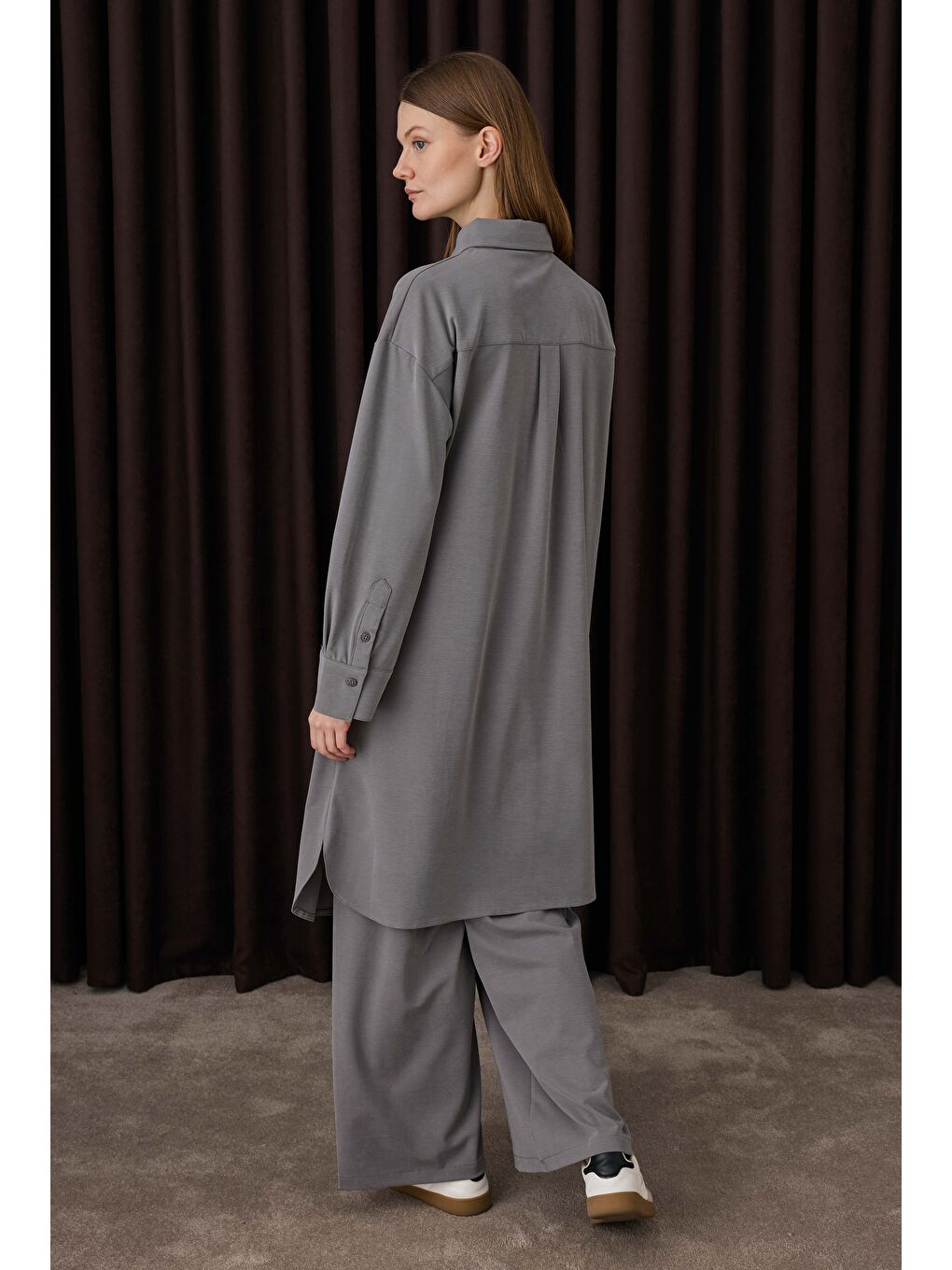 Modal Efektli Takım Küllü Gri-3