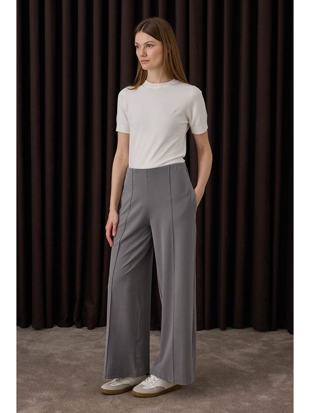 Modal Efektli Takım Küllü Gri-4