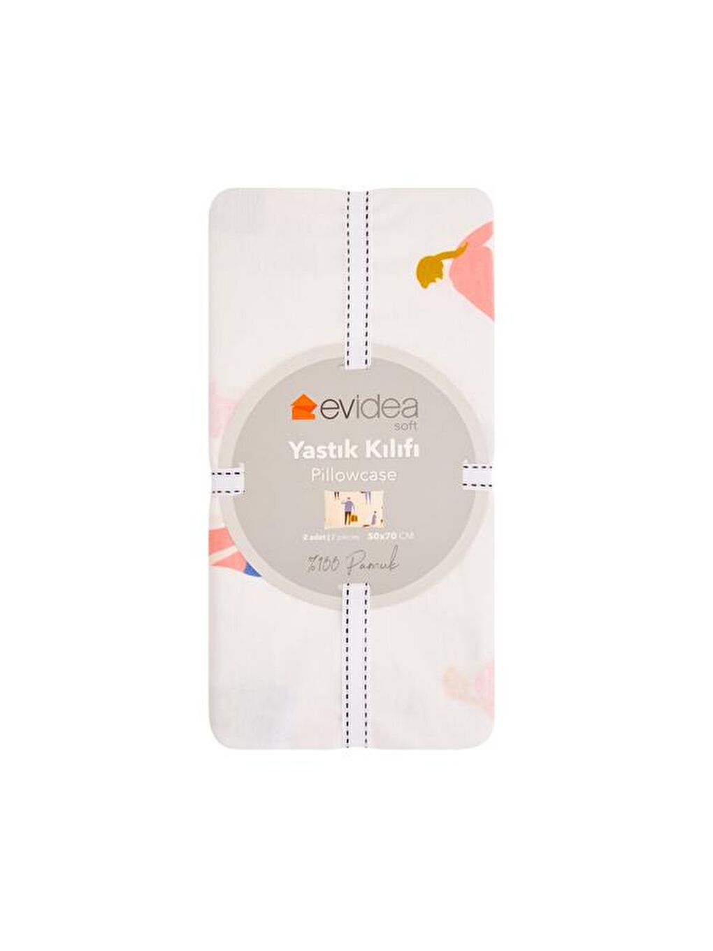 Karışık Soft Belum 2'li Yastık Kılıfı - Renkli - 50x70 cm-1