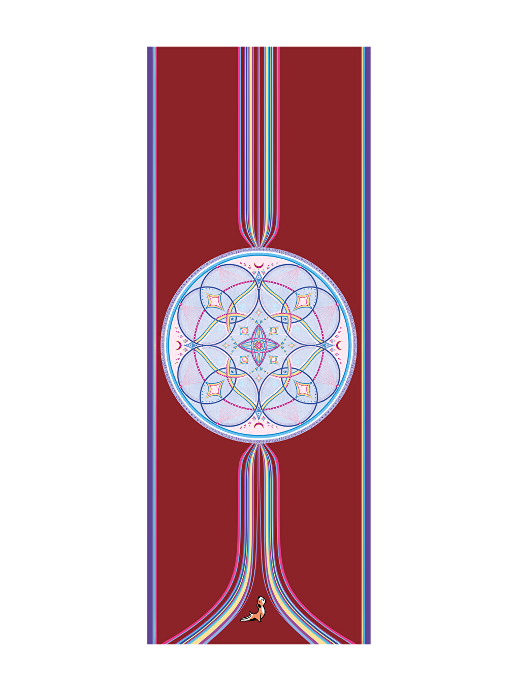 Kırmızı Mandala Serisi Eternal Life 4.1 mm Doğal Kauçuk Kaydırmaz Yoga Matı