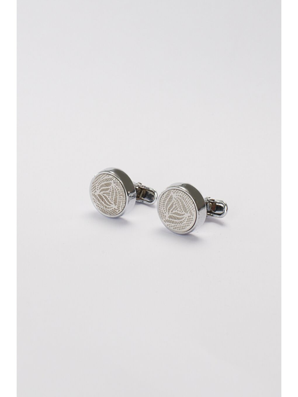 Erkek Gri Düz Gri Klasik Kol Düğmesi-1