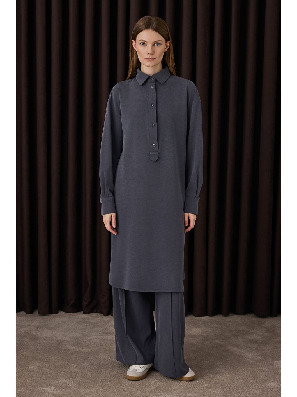 Modal Efektli Takım Lacivert