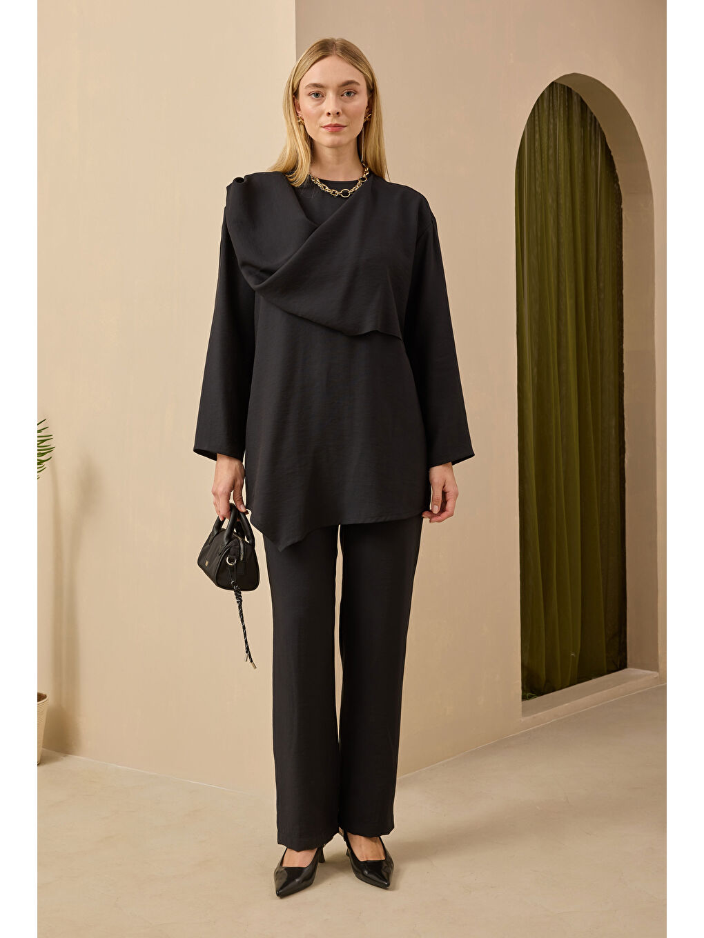 Şal Yaka Modal Takım Siyah-3