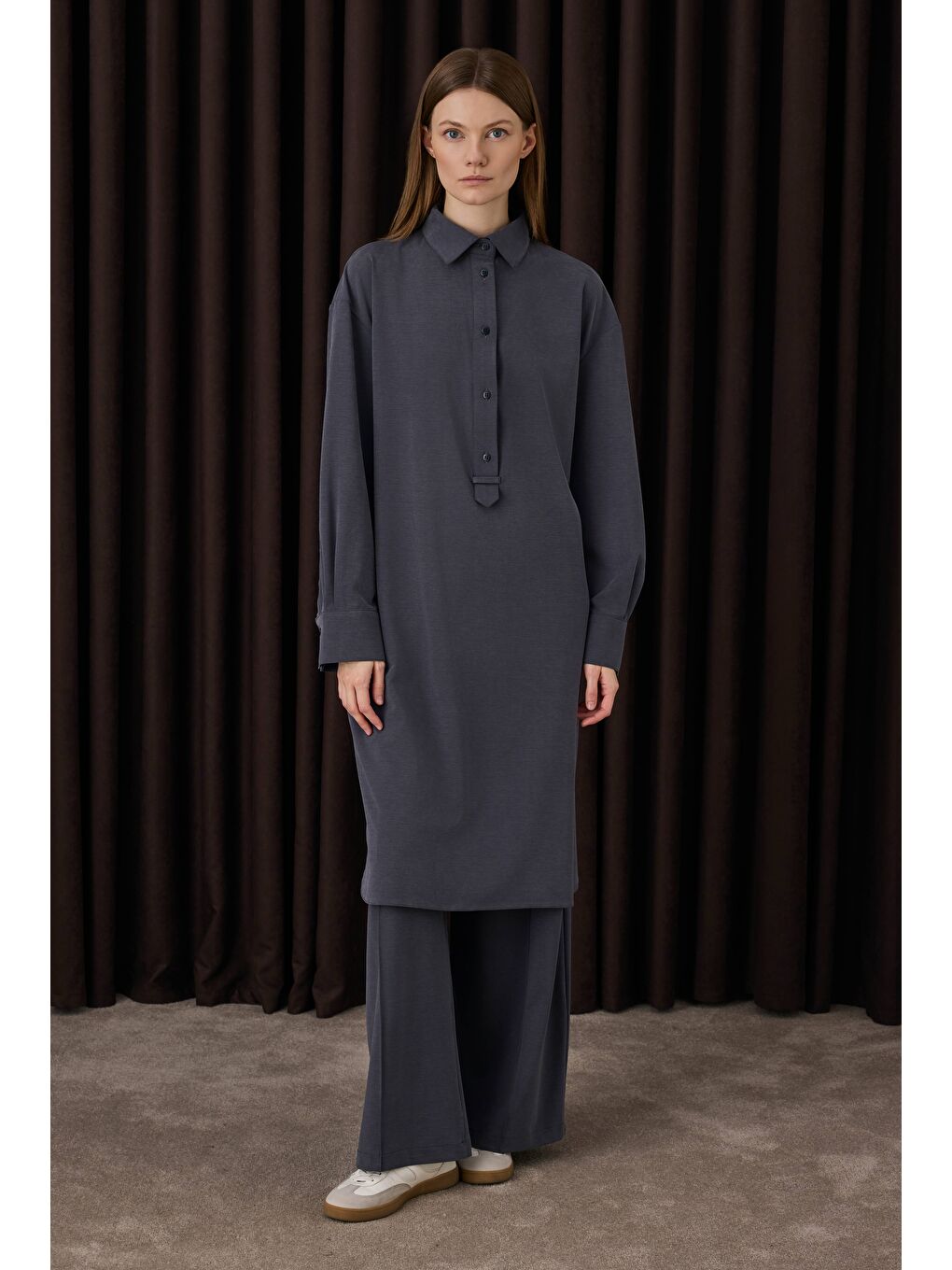 Modal Efektli Takım Lacivert-1