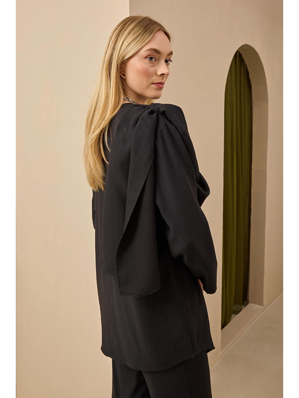 Şal Yaka Modal Takım Siyah-4